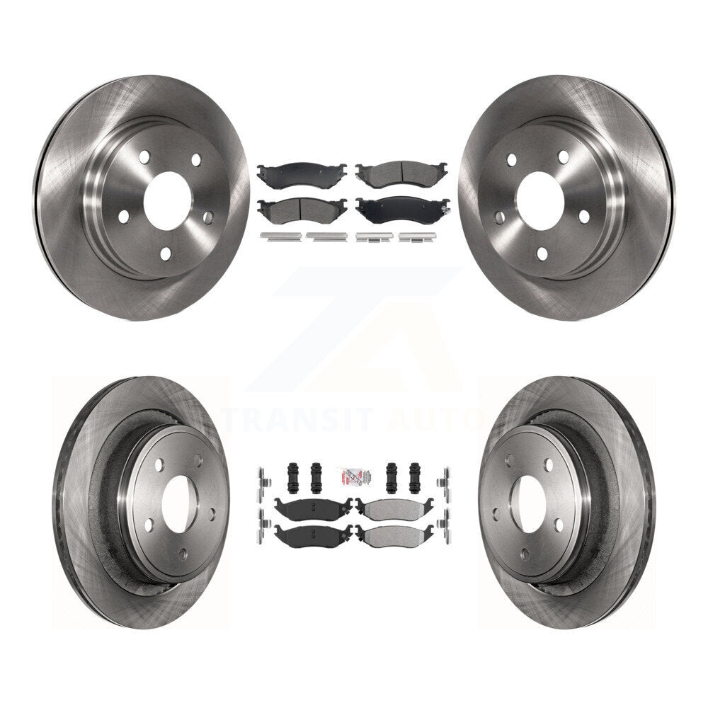 Front Rear Semi-Metallic Pads And Disc Brake Rotors Kit For Dodge Ram 1500 Durango K8A-109271