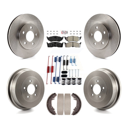 Front Rear Disc Brake Rotor Semi-Metallic Pad & Drum Kit (7Pc) For Chrysler Grand Voyager K8A-109294