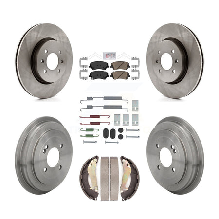 Front Rear Disc Brake Rotors Ceramic Pads And Drum Kit (7Pc) For Kia Rio Hyundai Accent K8A-109295