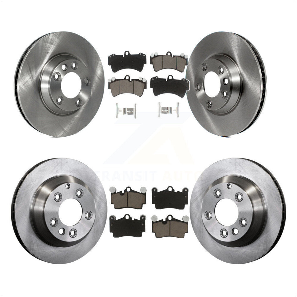 Front Rear Disc Brake Rotors And Ceramic Pads Kit (6Pc) For Audi Q7 Volkswagen Touareg K8C-100008
