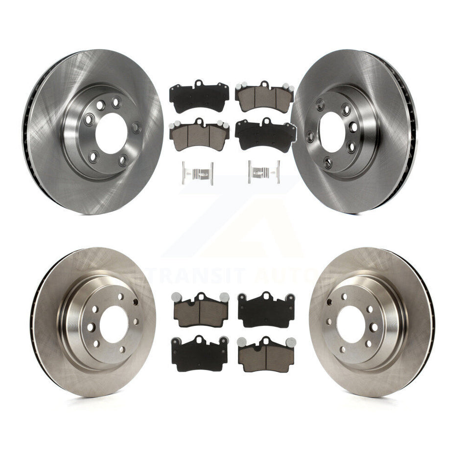 Front Rear Disc Brake Rotors And Ceramic Pads Kit (6Pc) For 2011-2012 Audi Q7 With 358mm Diameter Rotor K8C-100011