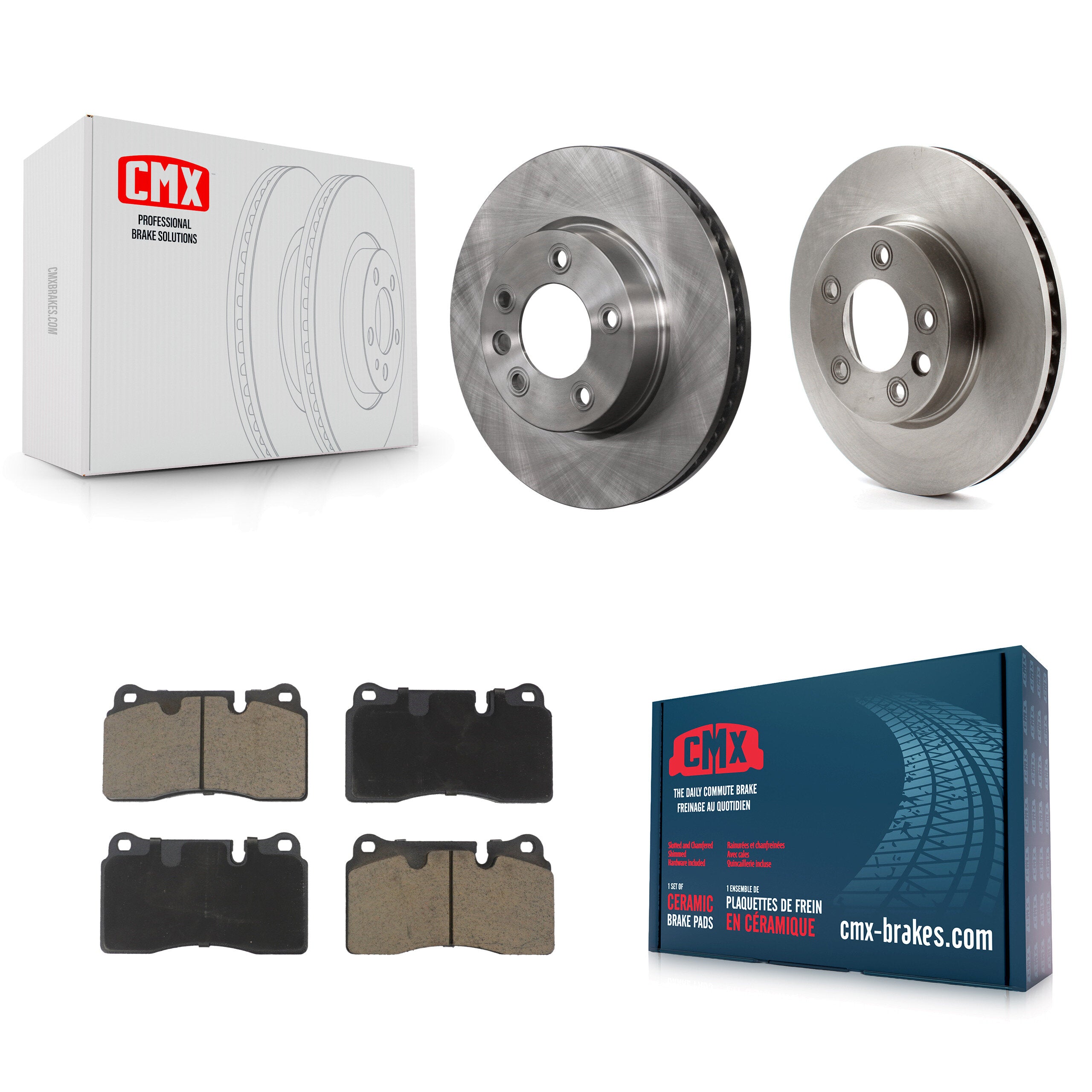 Front Disc Brake Rotors And Ceramic Pads Kit For Volkswagen Touareg K8C-100024