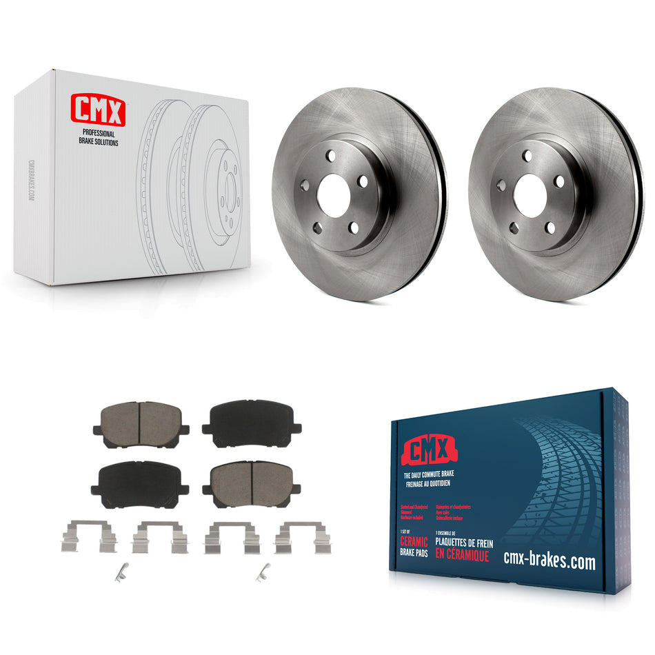Front Disc Brake Rotors And Ceramic Pads Kit For 2003-2008 Toyota Corolla Matrix Pontiac Vibe K8C-100045