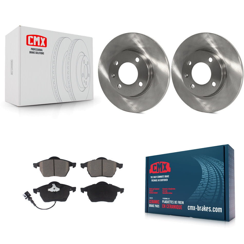 Front Disc Brake Rotors And Ceramic Pads Kit For 1996-1998 Volkswagen Jetta 2.8L With 239mm Diameter Rotor K8C-100078