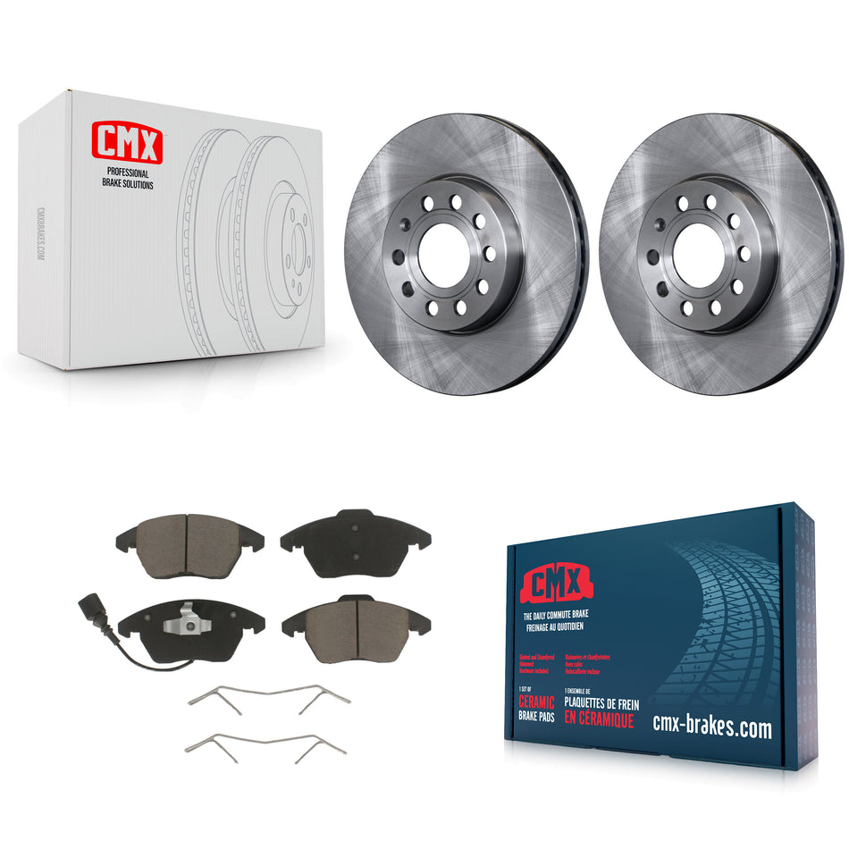 Front Disc Brake Rotors And Ceramic Pads Kit For Volkswagen Jetta Beetle Golf Rabbit Eos Audi A3 GTI Quattro K8C-100081