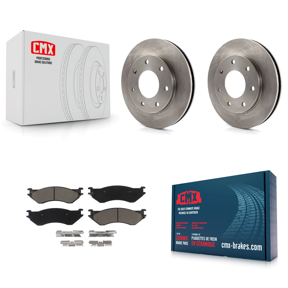 Front Disc Brake Rotors And Ceramic Pads Kit For Ford F-150 F-250 HD Heritage 4WD K8C-100086