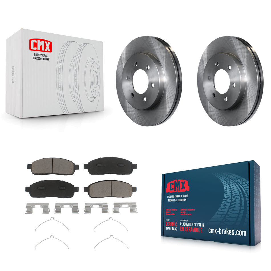Front Disc Brake Rotors And Ceramic Pads Kit For Ford F-150 Lincoln Mark LT With 6 Lug Wheels 4WD K8C-100095