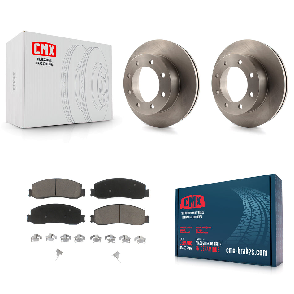 Front Disc Brake Rotors And Ceramic Pads Kit For 2011 Ford F-350 Super Duty 4WD With Dual Rear Wheels K8C-100131