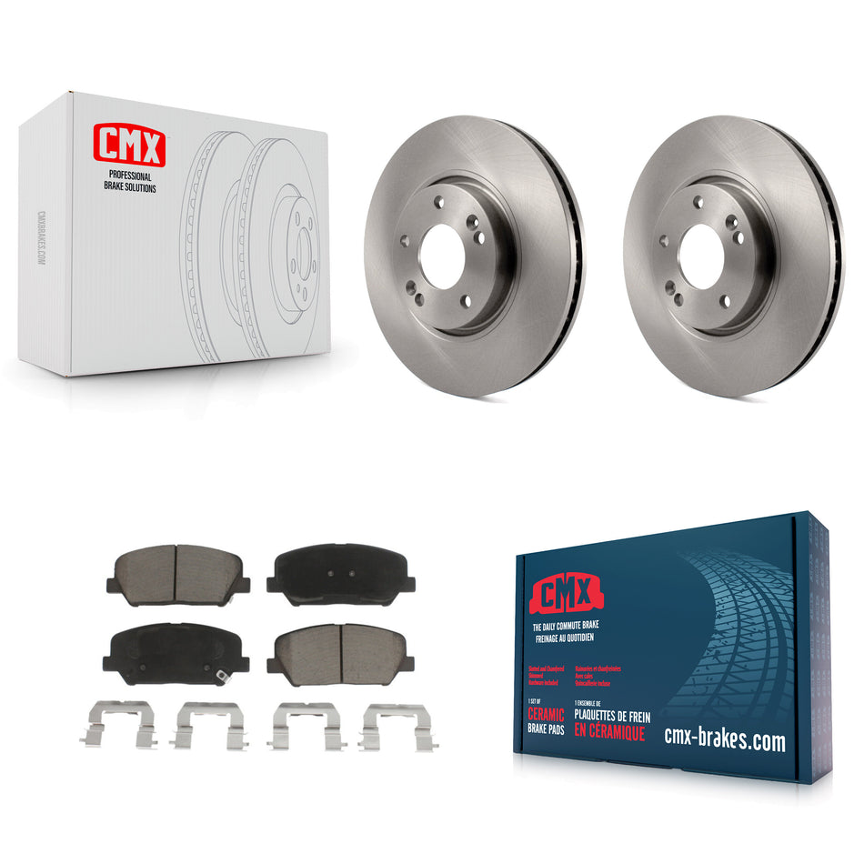 Front Disc Brake Rotors And Ceramic Pads Kit For Kia Forte Forte5 Koup K8C-100143