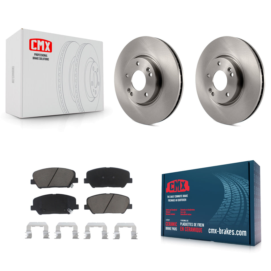 Front Disc Brake Rotors And Ceramic Pads Kit For Hyundai Veloster Kia Forte Koup K8C-100145