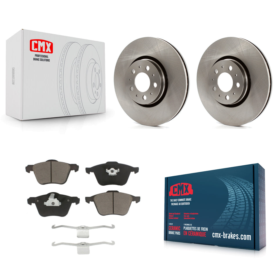 Front Disc Brake Rotors And Ceramic Pads Kit For 2003-2014 Volvo XC90 With 316mm Diameter Rotor K8C-100151