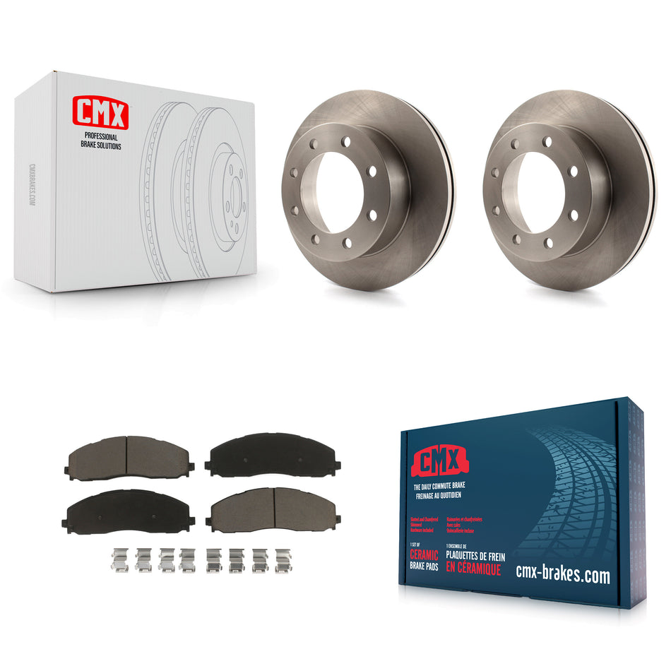 Front Disc Brake Rotors And Ceramic Pads Kit For 2013 Ford F-350 Super Duty 4WD With Dual Rear Wheels K8C-100158