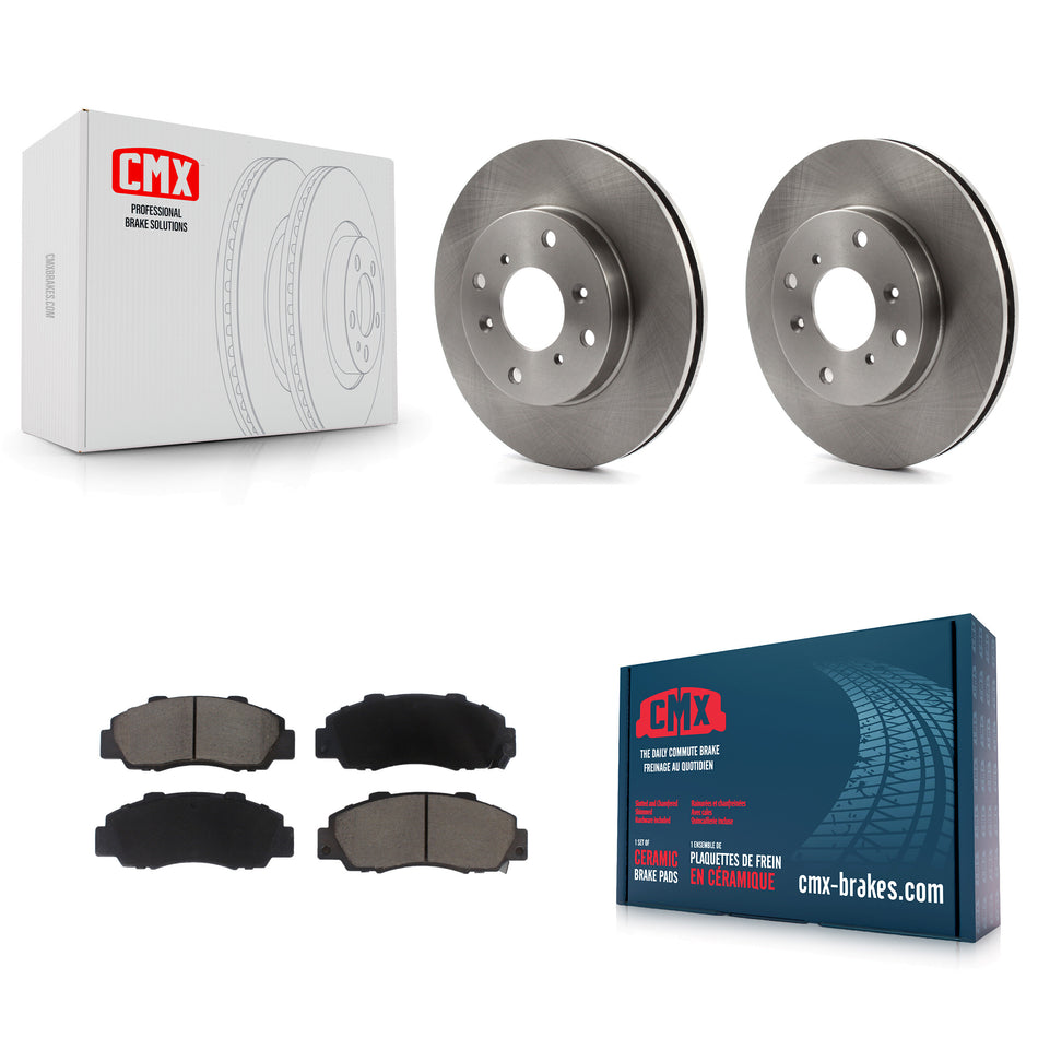 Front Disc Brake Rotors And Ceramic Pads Kit For 1993-1994 Honda Prelude VTEC K8C-100172
