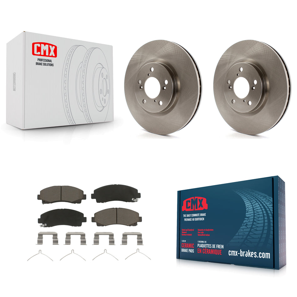 Front Disc Brake Rotors And Ceramic Pads Kit For 2006-2014 Honda Ridgeline K8C-100192