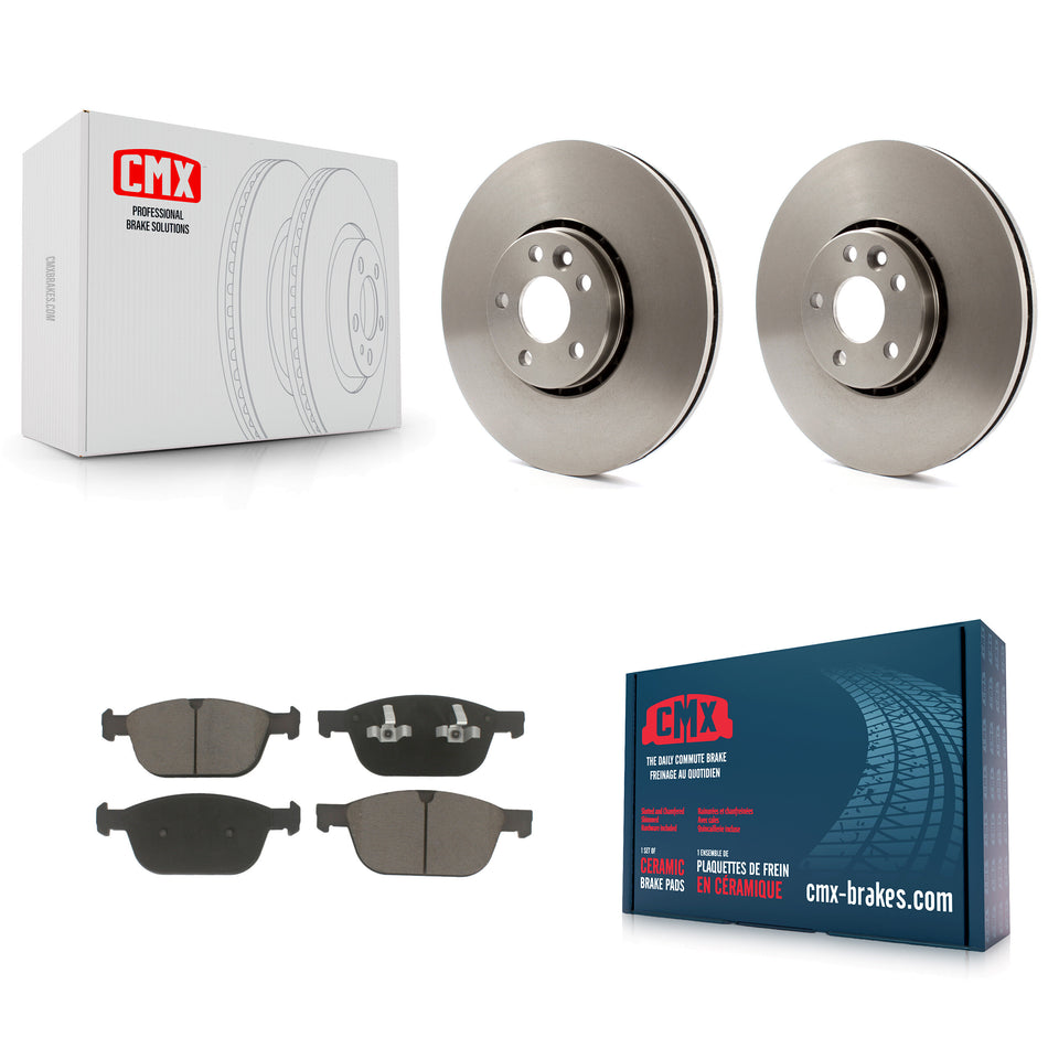 Front Disc Brake Rotors And Ceramic Pads Kit For 2010-2015 Volvo XC60 K8C-100200