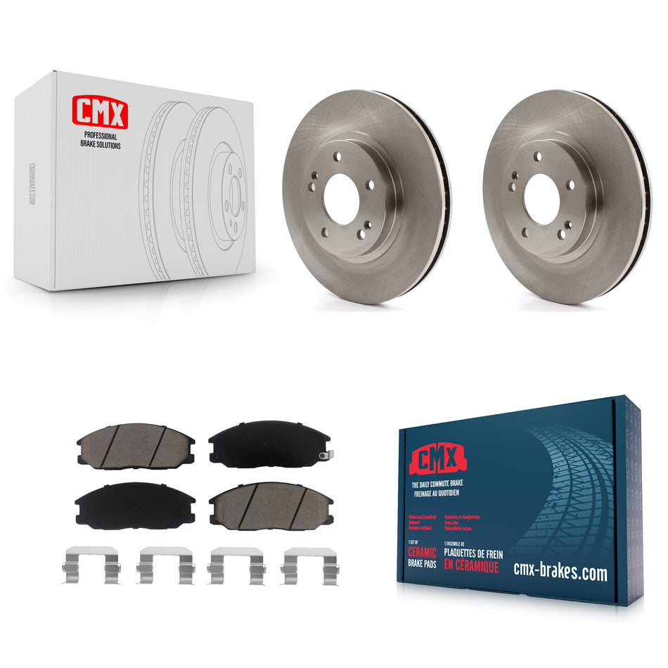 Front Disc Brake Rotors And Ceramic Pads Kit For 2001-2006 Hyundai Santa Fe With 294mm Diameter Rotor K8C-100208