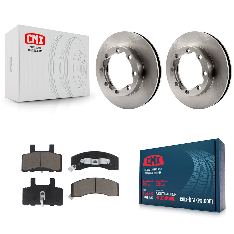 Front Disc Brake Rotors And Ceramic Pads Kit For Chevrolet K2500 Dodge Ram 2500 K1500 Suburban Tahoe GMC K3500 K8C-100251