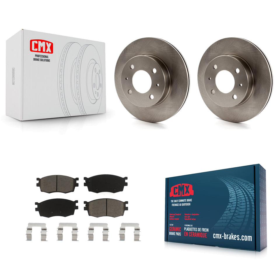Front Disc Brake Rotors And Ceramic Pads Kit For 2006 Hyundai Accent Hatchback K8C-100258