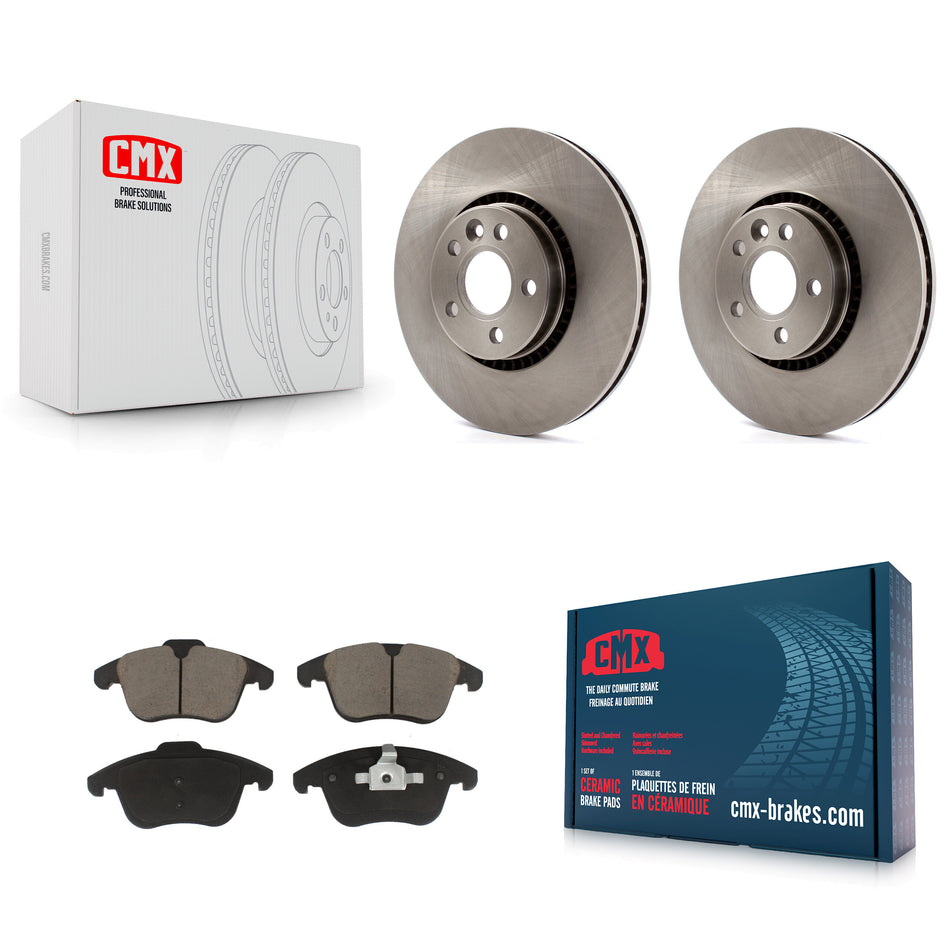 Front Disc Brake Rotors And Ceramic Pads Kit For 2008-2015 Land Rover LR2 K8C-100270