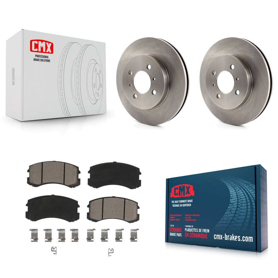 Front Disc Brake Rotors And Ceramic Pads Kit For Mitsubishi Lancer K8C-100274