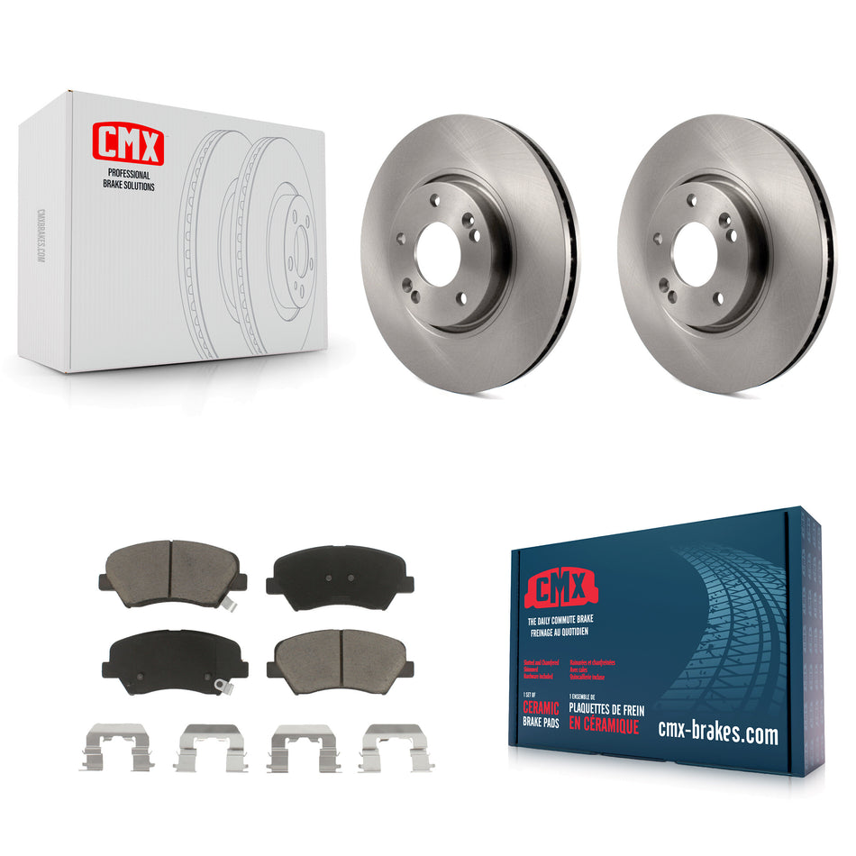 Front Disc Brake Rotors And Ceramic Pads Kit For 2015 Hyundai Veloster Tech RE FLEX SE K8C-100279
