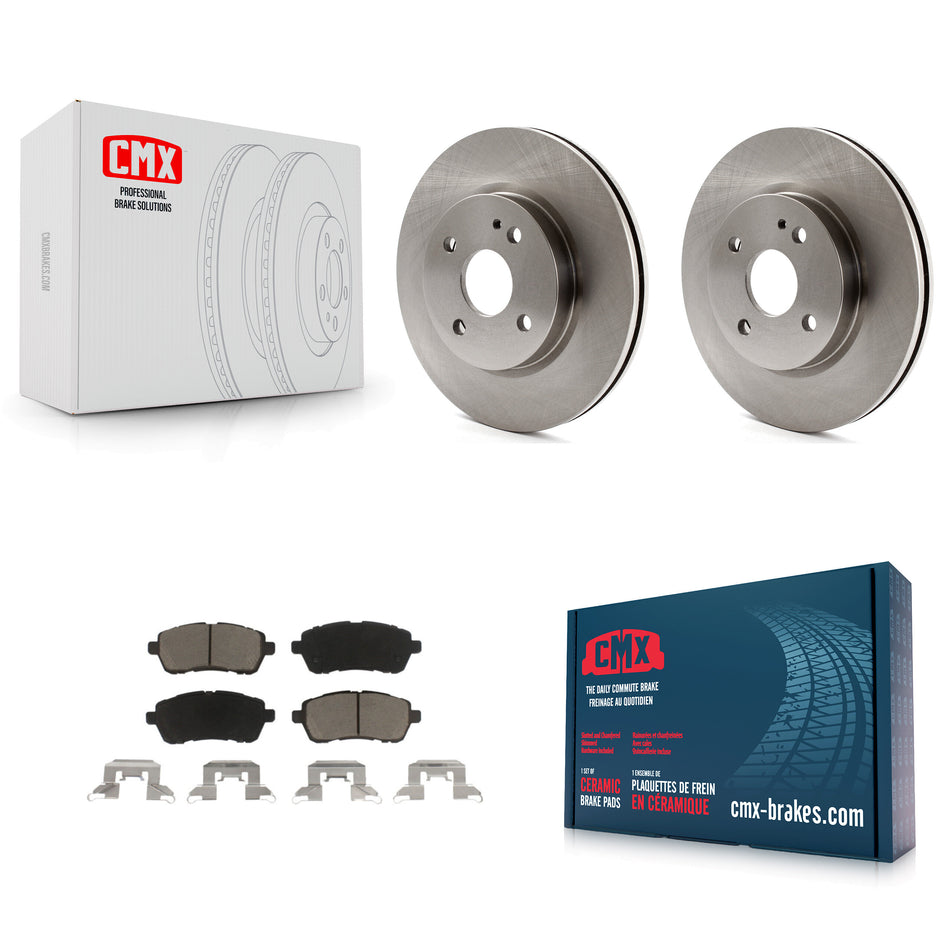 Front Disc Brake Rotors And Ceramic Pads Kit For 2011-2014 Mazda 2 K8C-100292