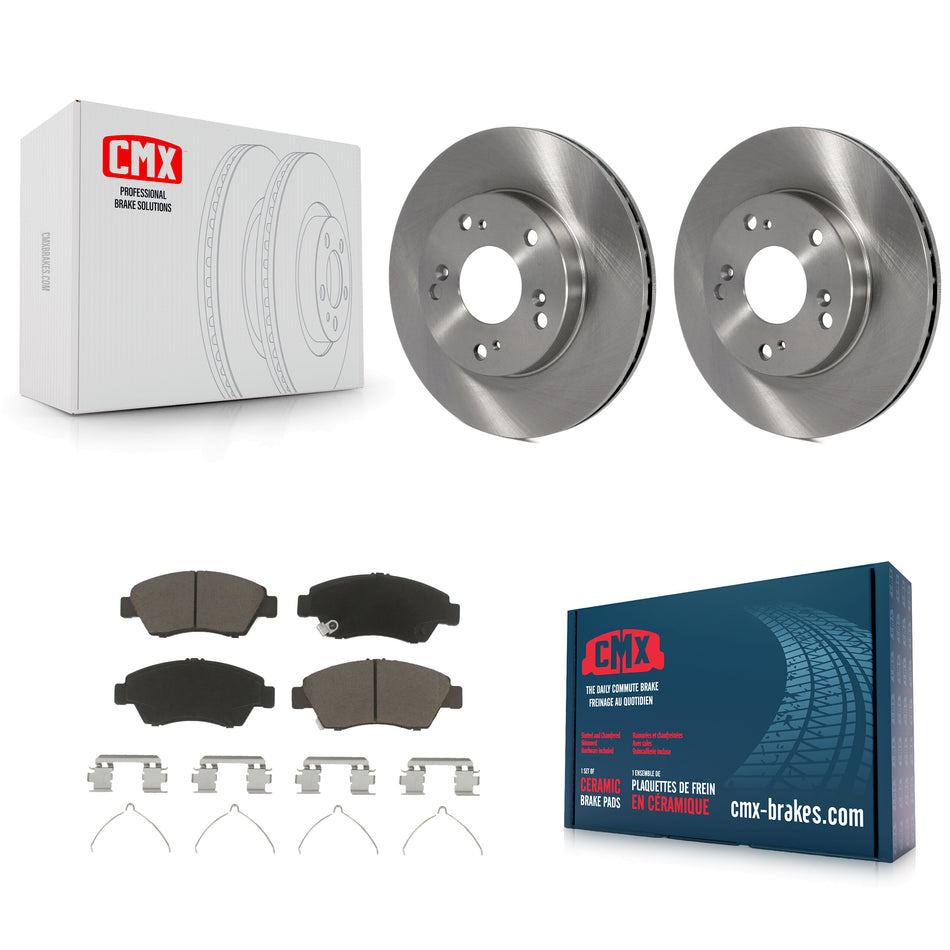 Front Disc Brake Rotors And Ceramic Pads Kit For Honda Civic Acura RSX CR-Z K8C-100310