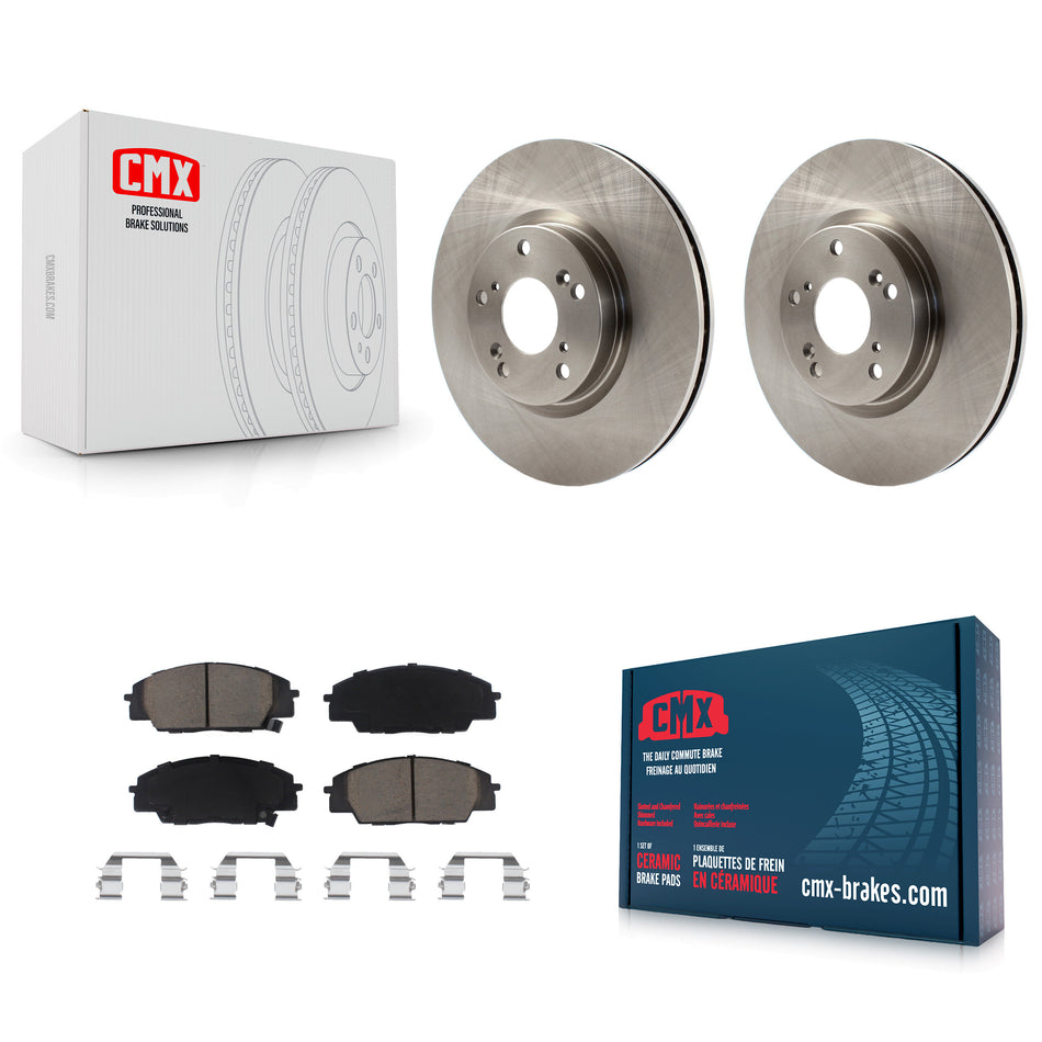 Front Disc Brake Rotors And Ceramic Pads Kit For Honda Civic Acura RSX CSX K8C-100312
