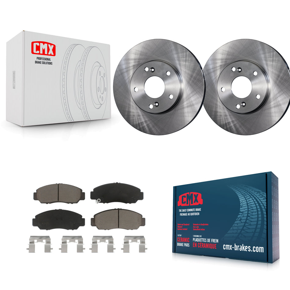 Front Disc Brake Rotors And Ceramic Pads Kit For Honda Accord Civic Acura CSX K8C-100313