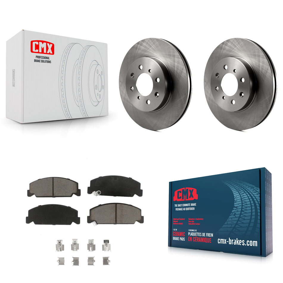 Front Disc Brake Rotors And Ceramic Pads Kit For 1997 Honda Civic LX with 4-Wheel ABS K8C-100315