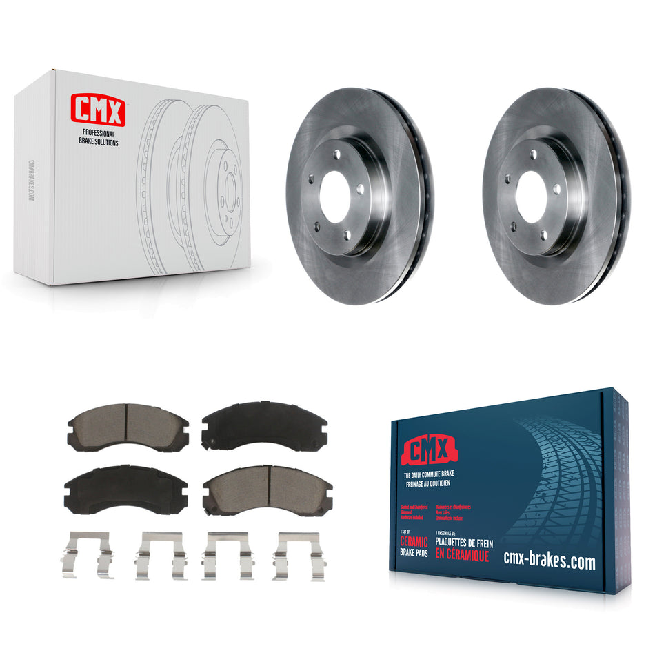 Front Disc Brake Rotors And Ceramic Pads Kit For 2017 Mitsubishi Lancer With 294mm Diameter Rotor K8C-100328