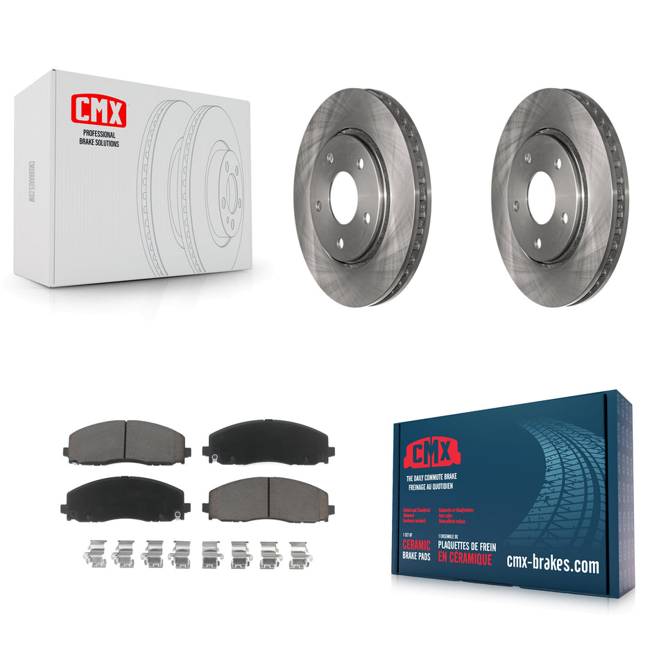 Front Disc Brake Rotors And Ceramic Pads Kit For 2017-2018 Dodge Grand Caravan With Single Piston Caliper K8C-100341