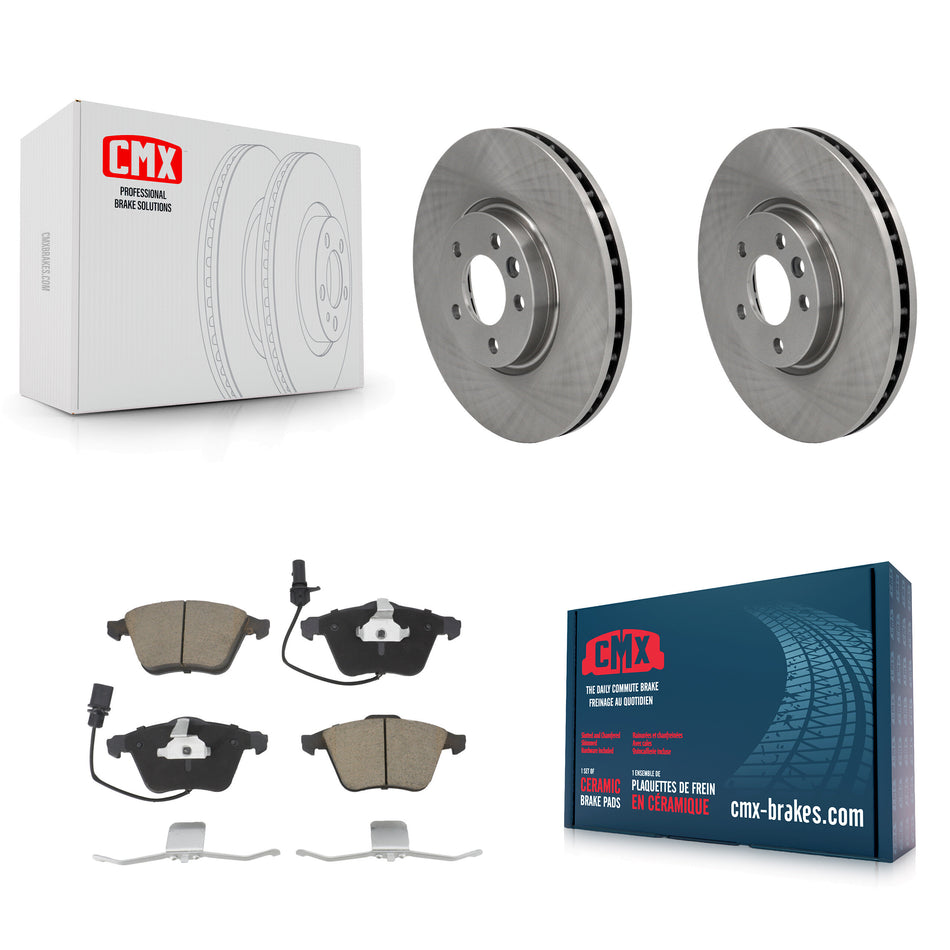 Front Disc Brake Rotors And Ceramic Pads Kit For Volkswagen CC With 340mm Diameter Rotor K8C-100348
