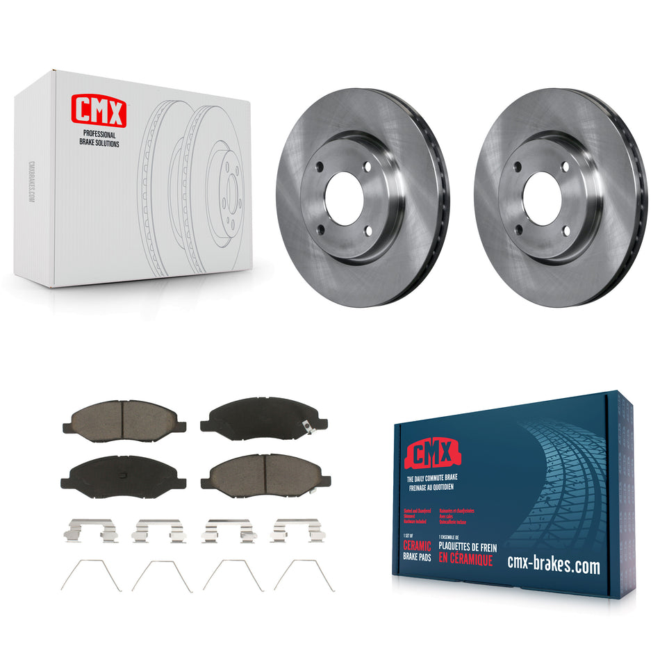 Front Disc Brake Rotors And Ceramic Pads Kit For 2008 Nissan Versa 4-Wheel ABS K8C-100357