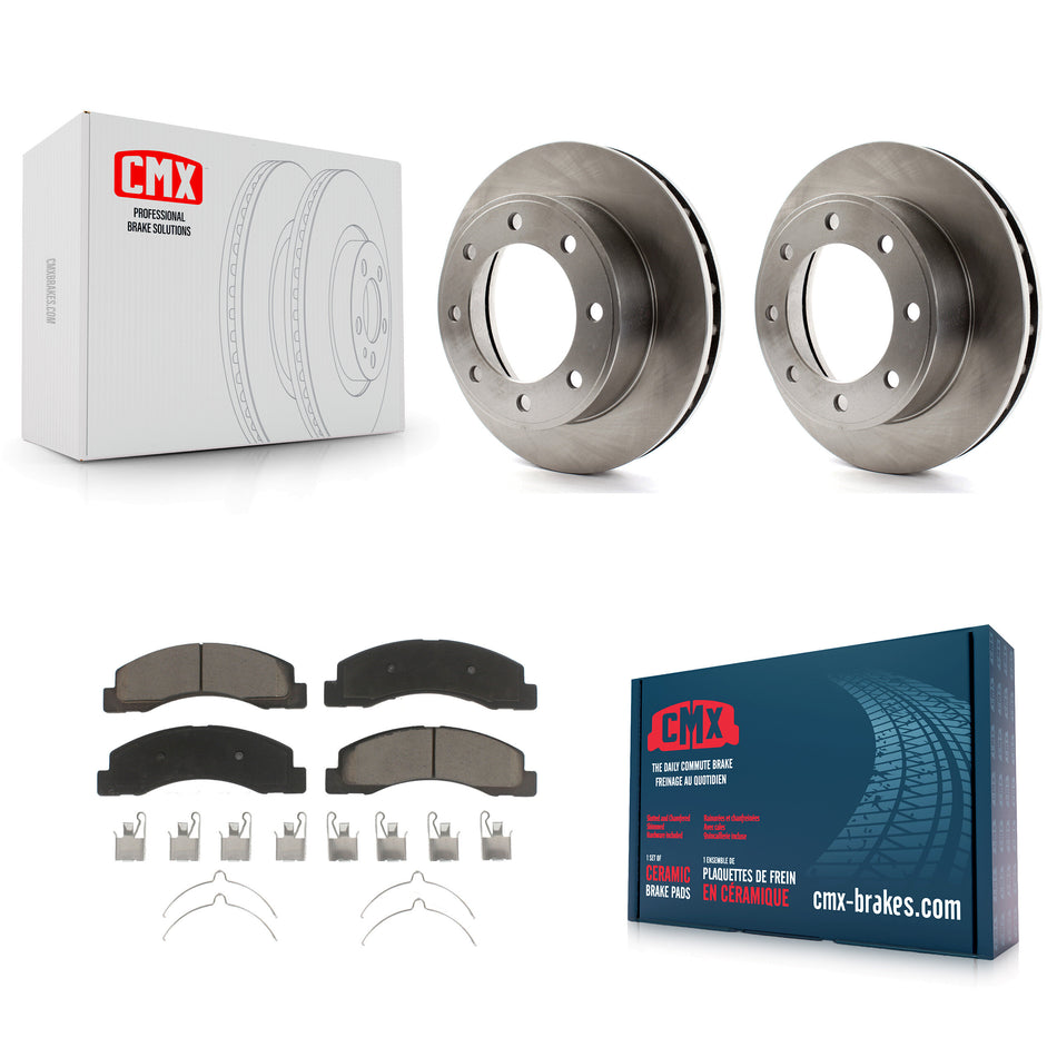 Front Disc Brake Rotors And Ceramic Pads Kit For Ford F-250 Super Duty F-350 Excursion 4WD K8C-100361