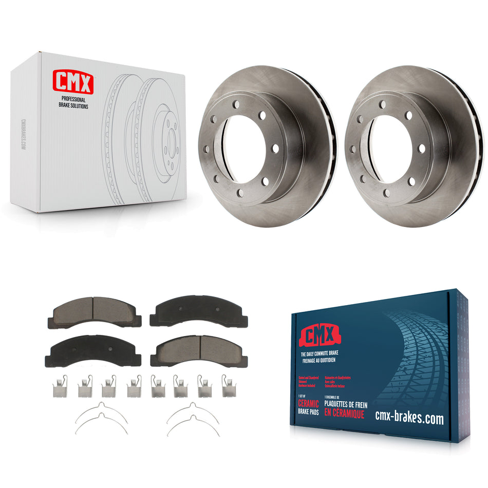 Front Disc Brake Rotors And Ceramic Pads Kit For Ford F-250 Super Duty F-350 Excursion 4WD K8C-100361
