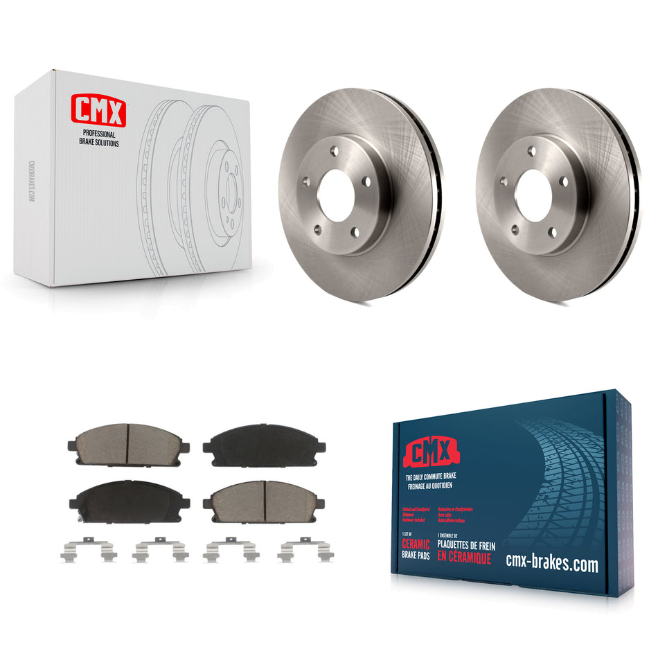 Front Disc Brake Rotors And Ceramic Pads Kit For 2004-2006 Nissan X-Trail K8C-100366