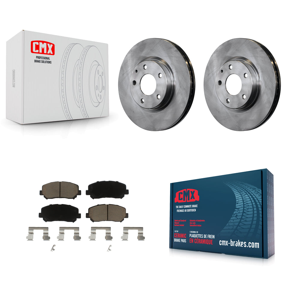 Front Disc Brake Rotors And Ceramic Pads Kit For 2013-2015 Mazda CX-5 K8C-100369