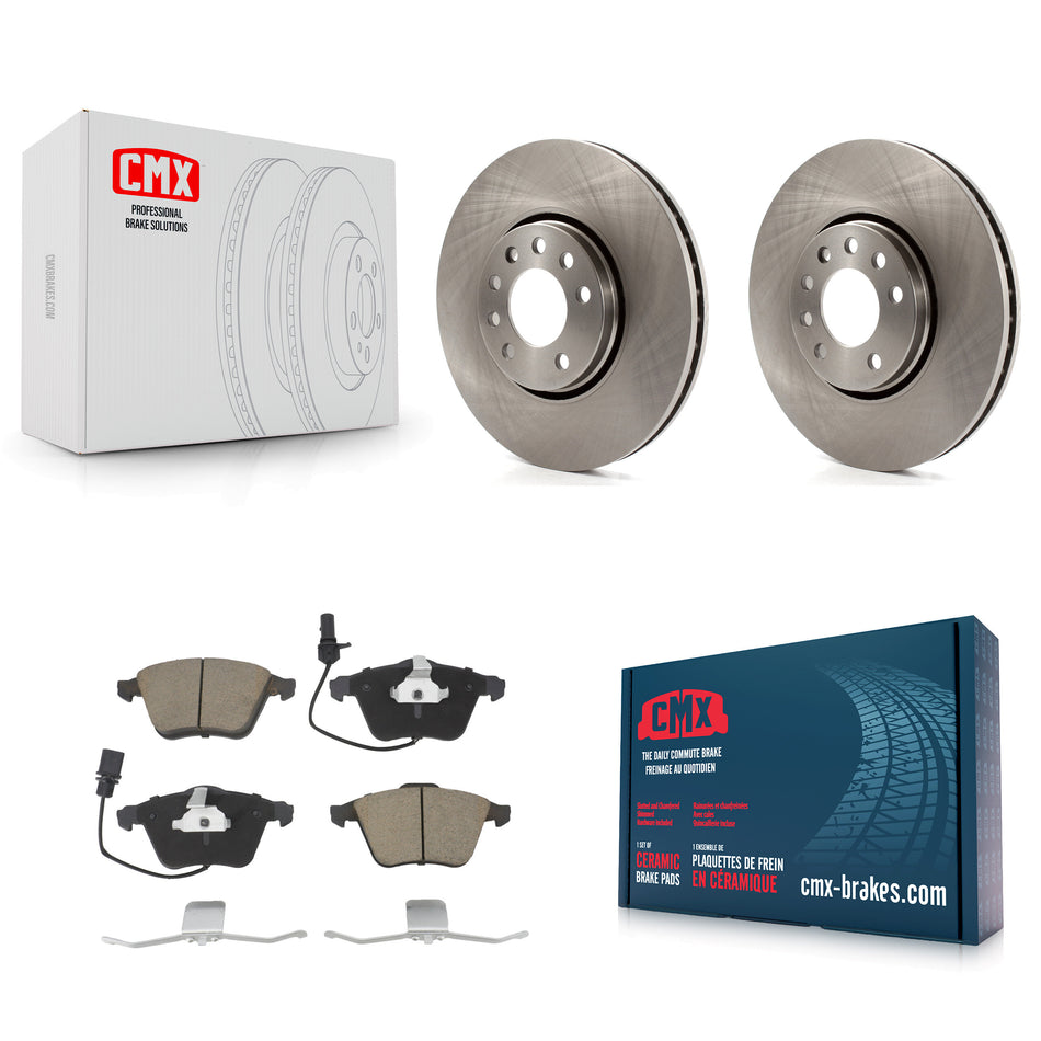 Front Disc Brake Rotors And Ceramic Pads Kit For 2010 Saab 9-3X With 302mm Diameter Rotor K8C-100395