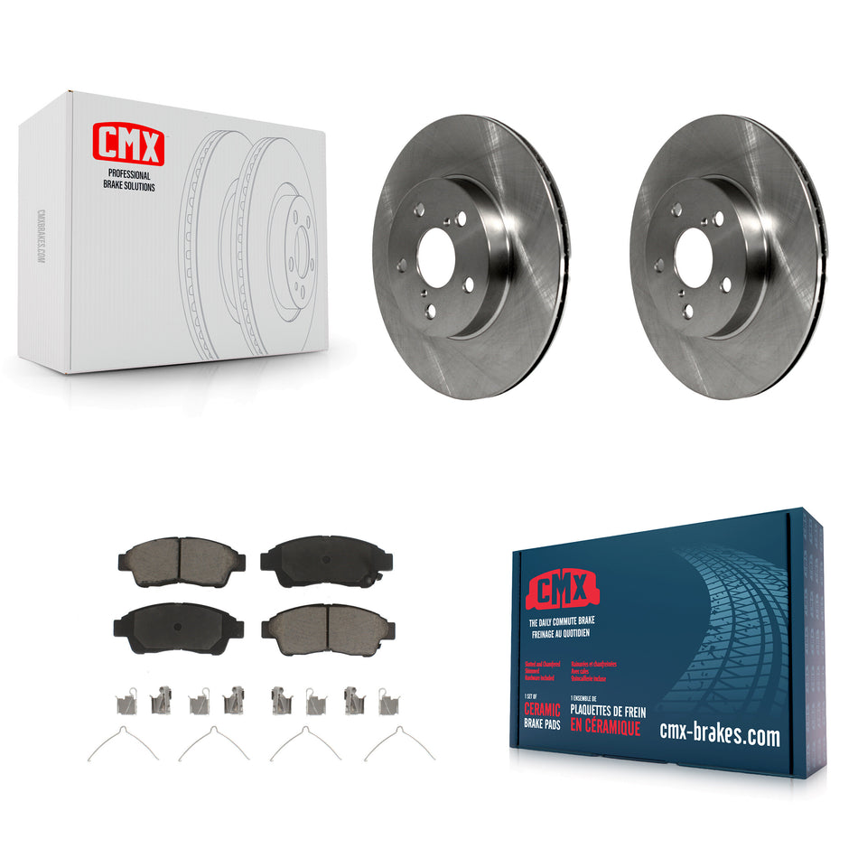 Front Disc Brake Rotors And Ceramic Pads Kit For 1996-2000 Toyota RAV4 K8C-100444