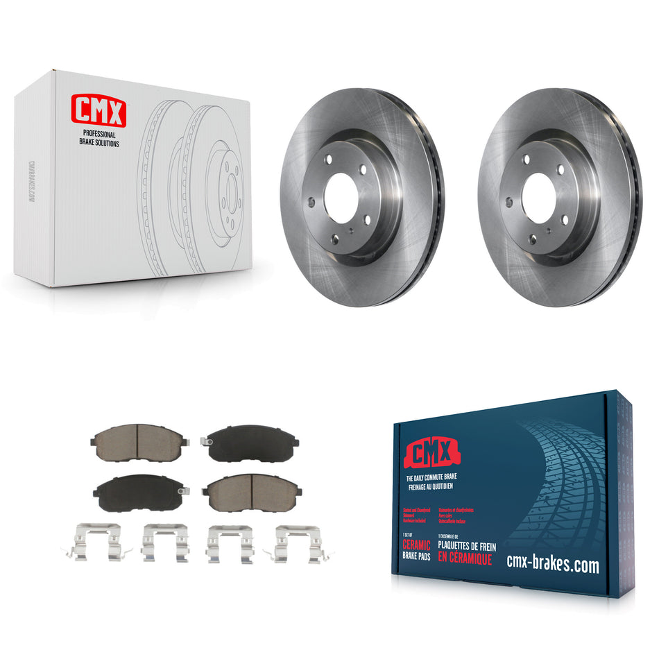 Front Disc Brake Rotors And Ceramic Pads Kit For INFINITI G35 Nissan 350Z K8C-100466