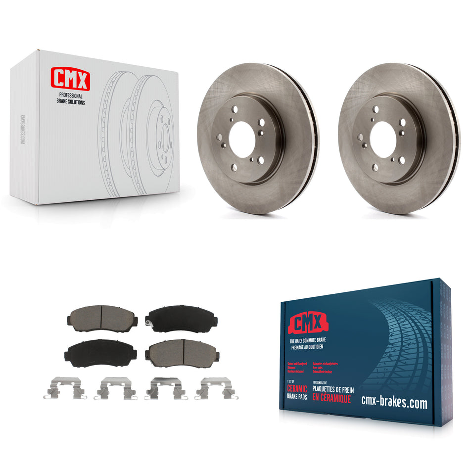 Front Disc Brake Rotors And Ceramic Pads Kit For 2005-2010 Honda Odyssey K8C-100533