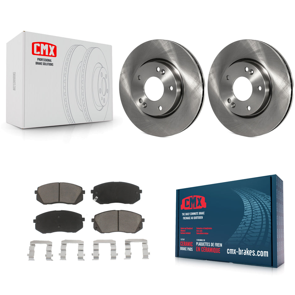 Front Disc Brake Rotors And Ceramic Pads Kit For 2010-2012 Kia Rondo K8C-100535