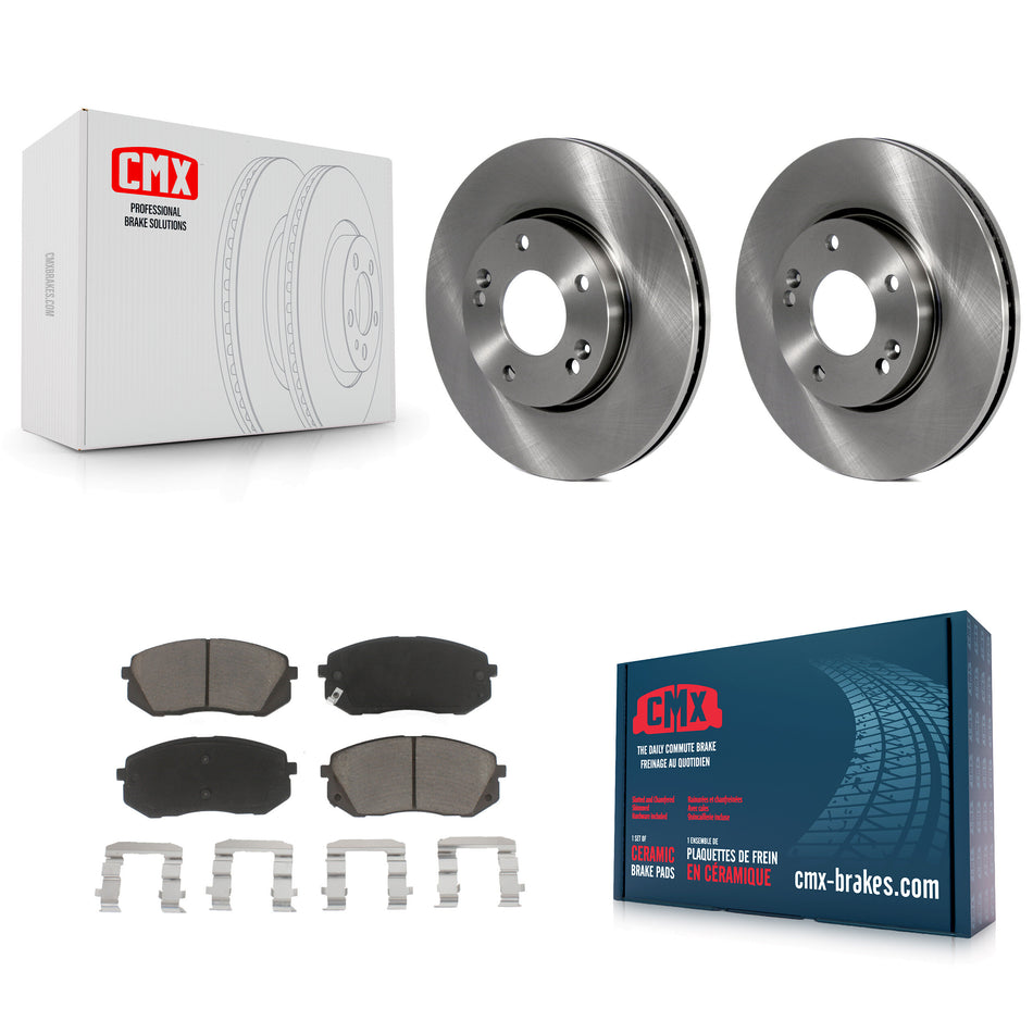 Front Disc Brake Rotors And Ceramic Pads Kit For 2007-2009 Kia Rondo K8C-100536