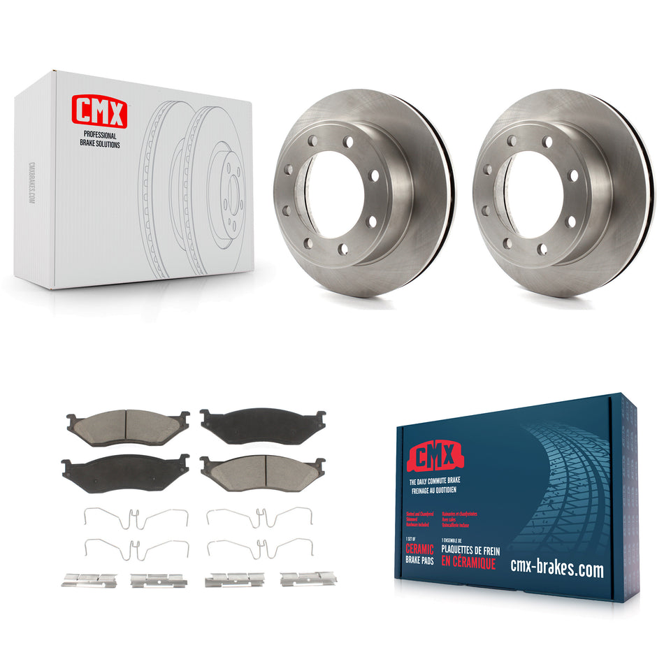 Front Disc Brake Rotors And Ceramic Pads Kit For Ford F-550 Super Duty F-450 K8C-100543