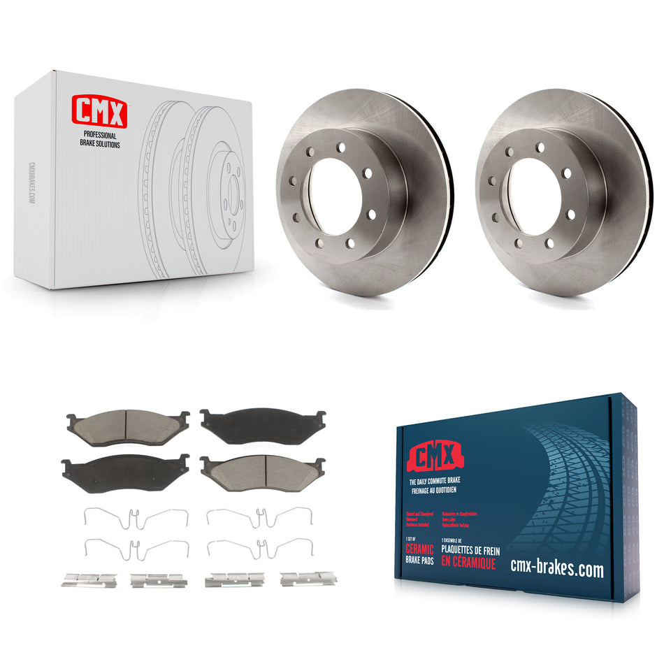 Front Disc Brake Rotors And Ceramic Pads Kit For Ford E-550 Super Duty F-450 F-550 Econoline K8C-100544