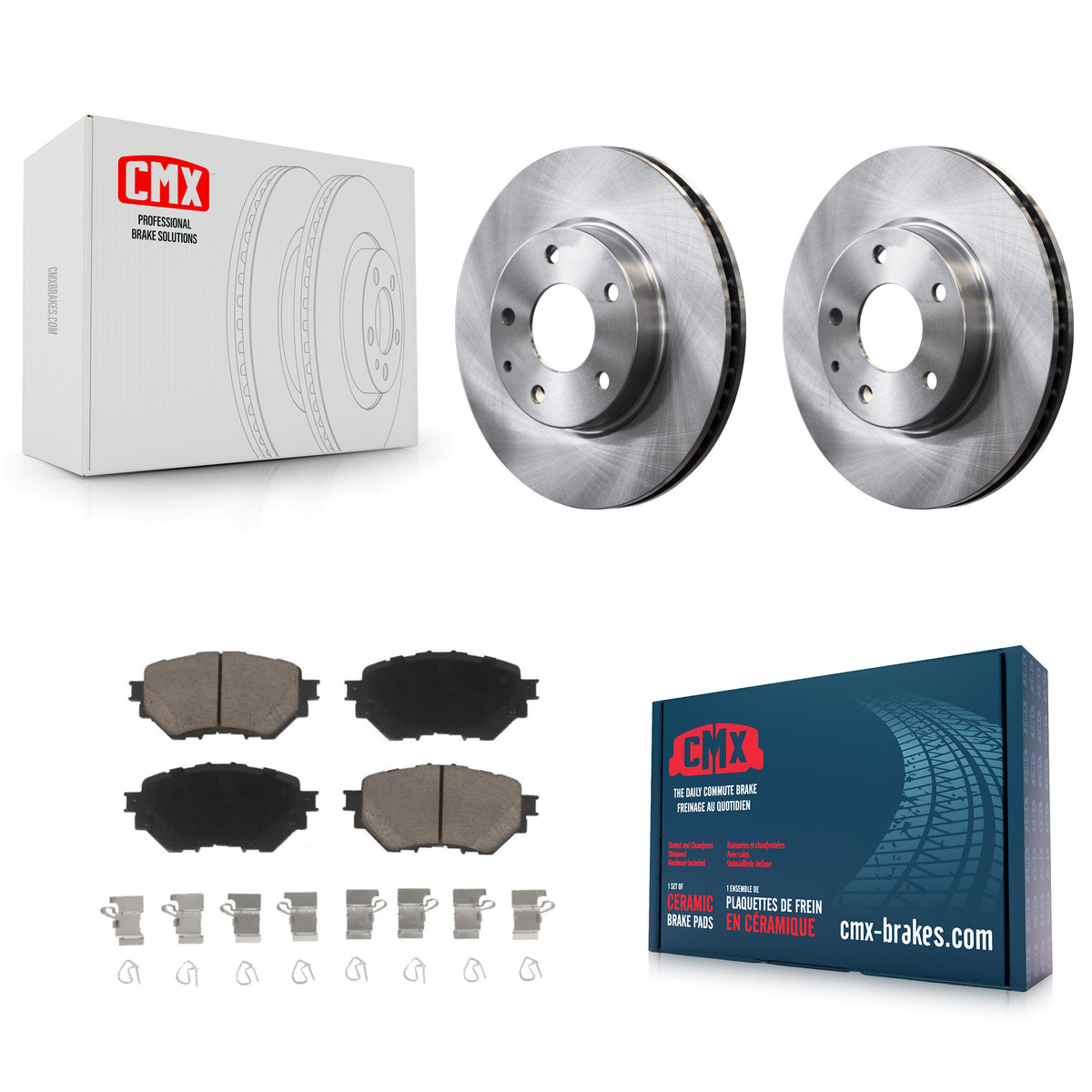 Front Disc Brake Rotors And Ceramic Pads Kit For 2014-2018 Mazda 3 Sport K8C-100592