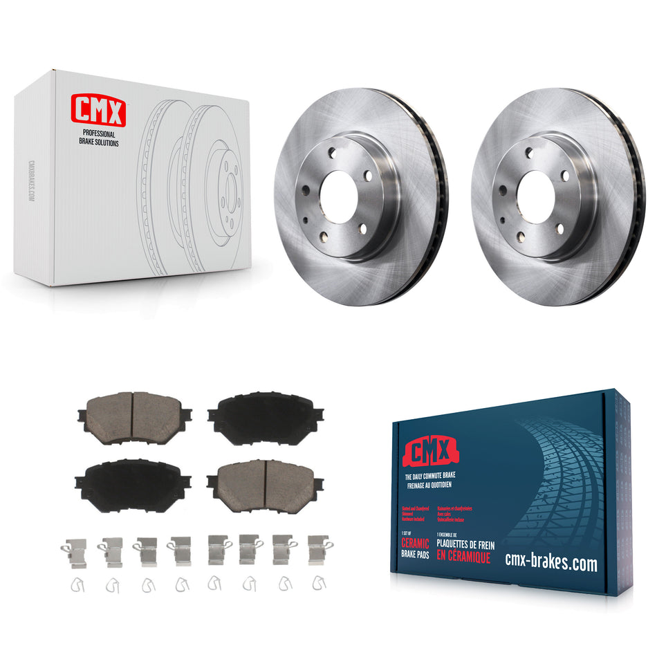 Front Disc Brake Rotors And Ceramic Pads Kit For 2014-2018 Mazda 3 Sport K8C-100592