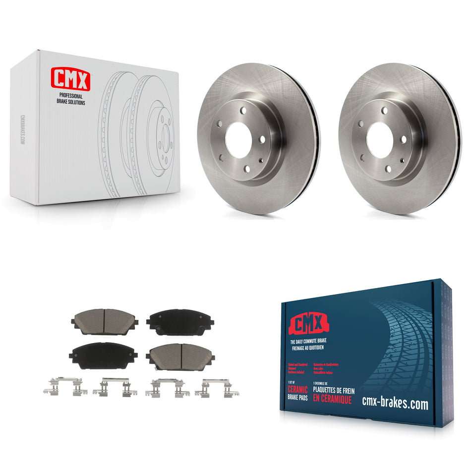 Front Disc Brake Rotors And Ceramic Pads Kit For Mazda 3 CX-3 Sport K8C-100595