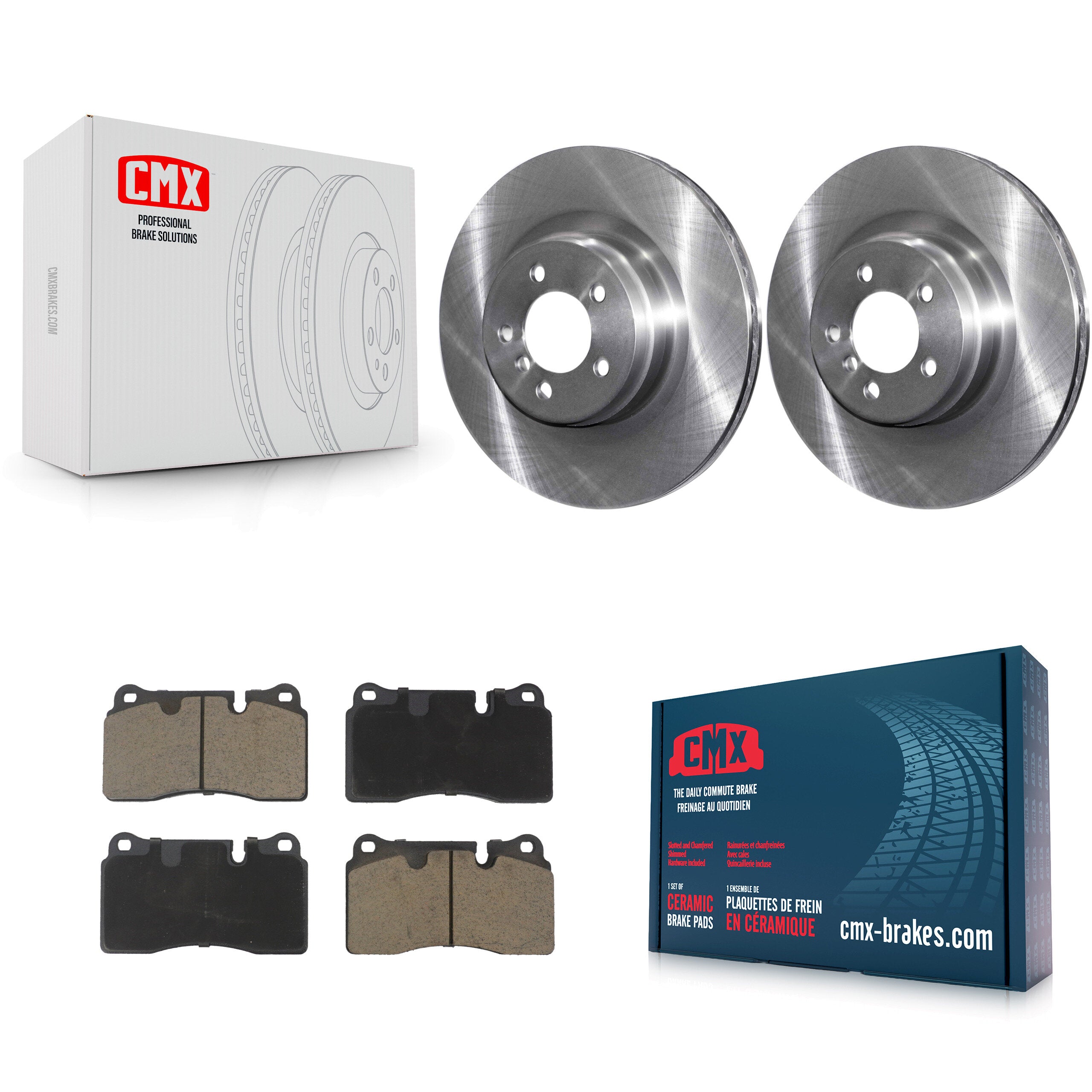 Front Disc Brake Rotors And Ceramic Pads Kit For 2006-2009 Land Rover Range Supercharged K8C-100627